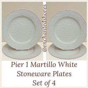 Pier 1 Martillo 11” Plates Dinner Set Replacements White Cream Brown Stoneware